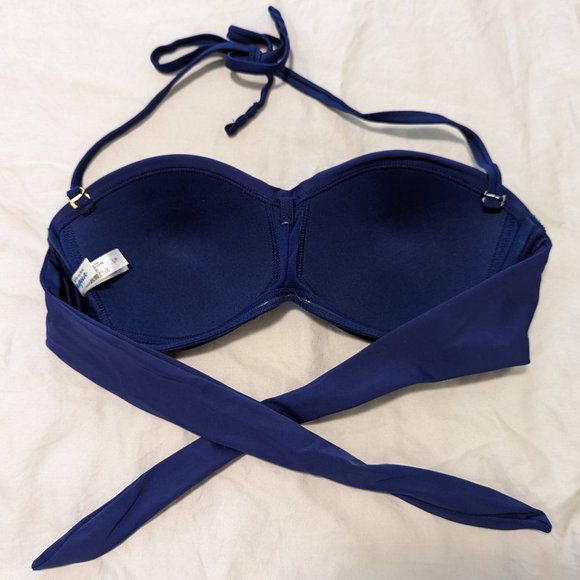 La Vie En Rose Aqua Bikini Bandeau Top Adjustable Straps - Picture 2 of 5